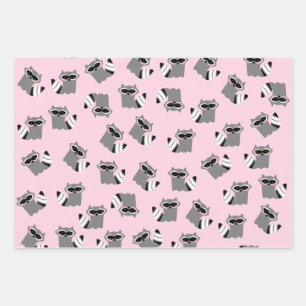 Niedliches Raccoon Wrapping-Papier Geschenkpapier Set