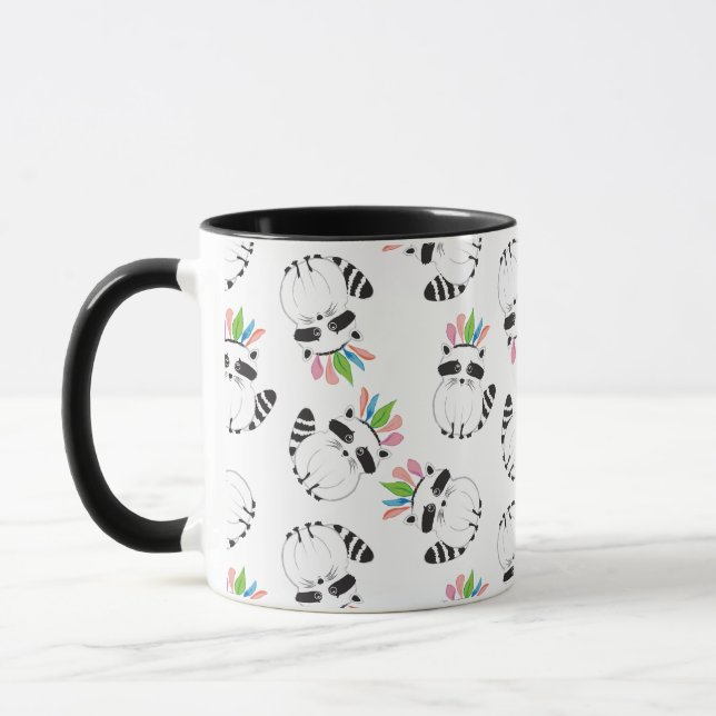 Niedliches Raccoons-Muster Tasse (Links)