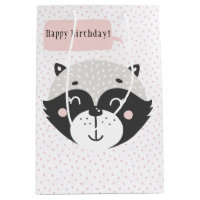 Niedliches Racoon - Pink Confetti Kindergeburtstag
