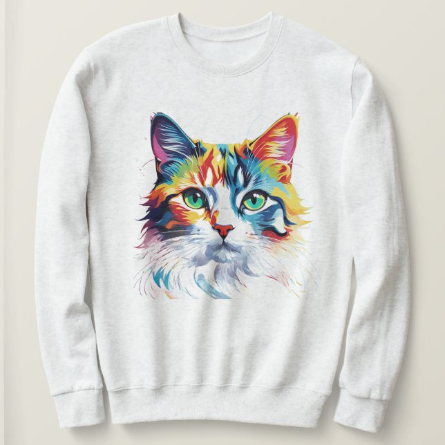 Niedliches Rainbow-Cat-Tier Sweatshirt (Design vorne)