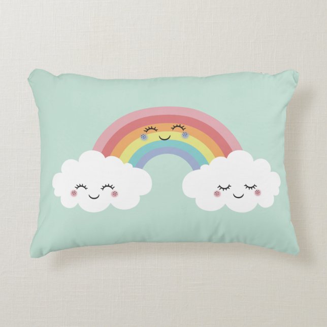 Niedliches Rainbow Cloud Throw Kids Room Decke Dekokissen (Vorderseite)
