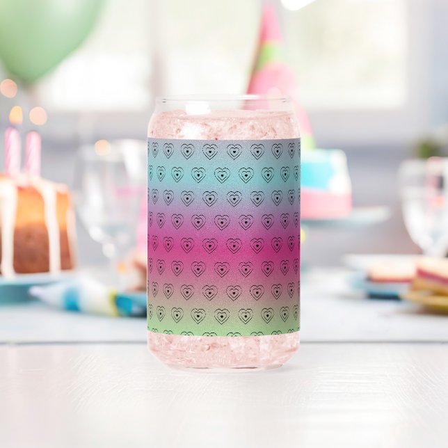 Niedliches Rainbow-Herzmuster Dosenglas (Insitu (Geburtstag))