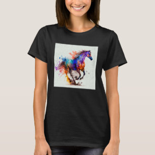 Niedliches Rainbow Horse Paint Spritzer Illustrati T-Shirt