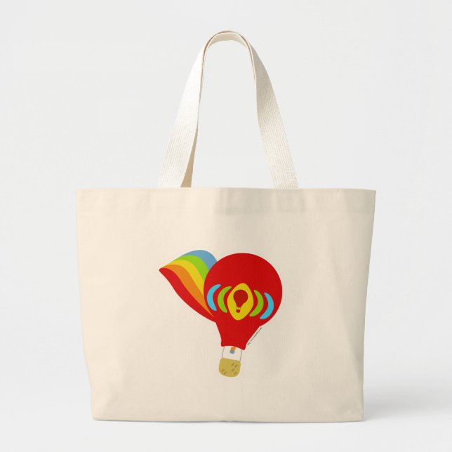 Niedliches Rainbow Hot Air Ballon Kunstdesign Jumbo Stoffbeutel (Vorne)
