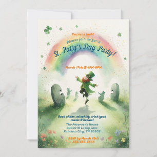 Niedliches Rainbow Irish Jig St. Patrick's Day Par Einladung