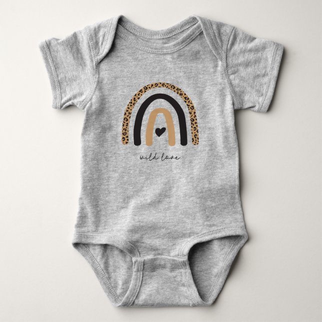 Niedliches Rainbow Leopard Muster Baby Strampler (Vorderseite)