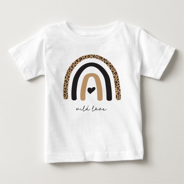 Niedliches Rainbow Leopard Muster Baby T-shirt (Vorderseite)