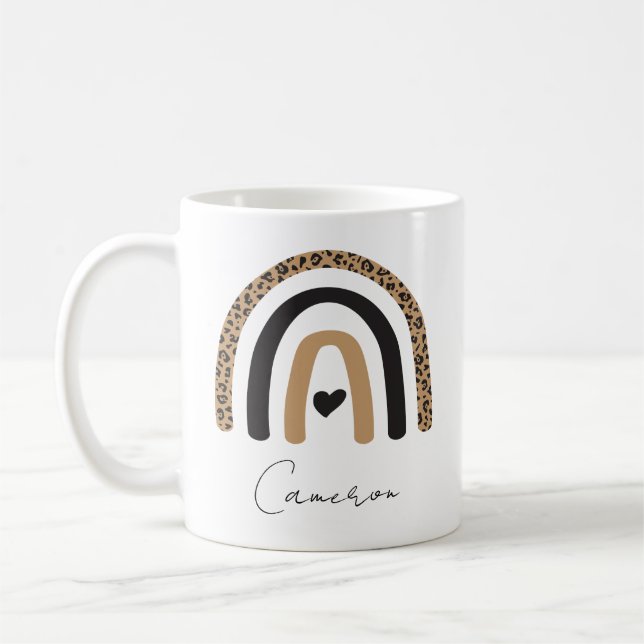 Niedliches Rainbow Leopard Muster Kaffeetasse (Links)