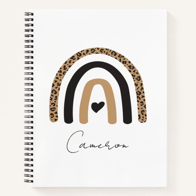 Niedliches Rainbow Leopard Muster Notizbuch (Vorderseite)