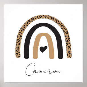 Niedliches Rainbow Leopard Muster Poster