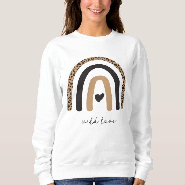 Niedliches Rainbow Leopard Muster Sweatshirt (Vorderseite)