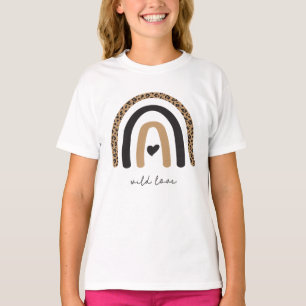 Niedliches Rainbow Leopard Muster T-Shirt