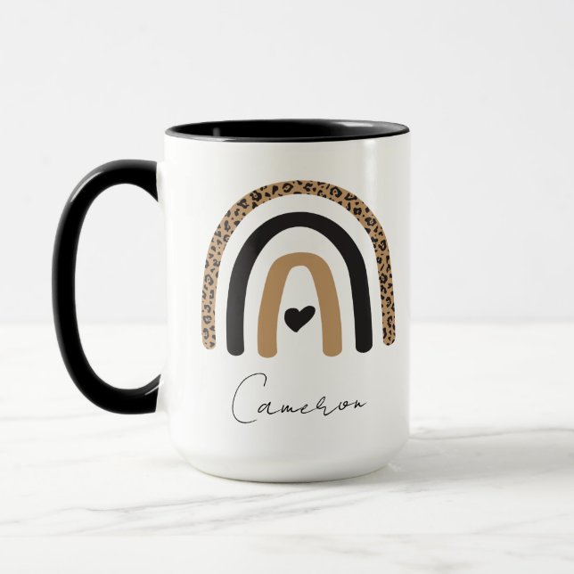 Niedliches Rainbow Leopard Muster Tasse (Links)