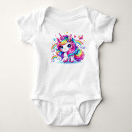 Niedliches Rainbow Unicorn Baby Strampler