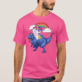 Niedliches Rainbow Unicorn Dabbing T Rex Dinosaur T-Shirt