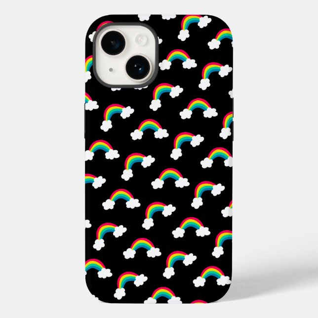 Niedliches Rainbows-Muster Bandana Case-Mate iPhone 14 Hülle (Rückseite)