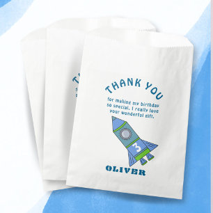 Niedliches Raketenschiff Blue Boy Name Kinder Viel Geschenktütchen