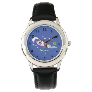 Niedliches Raketenschiff zur Darstellung des Carto Armbanduhr