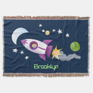 Niedliches Raketenschiff zur Darstellung des Carto Decke