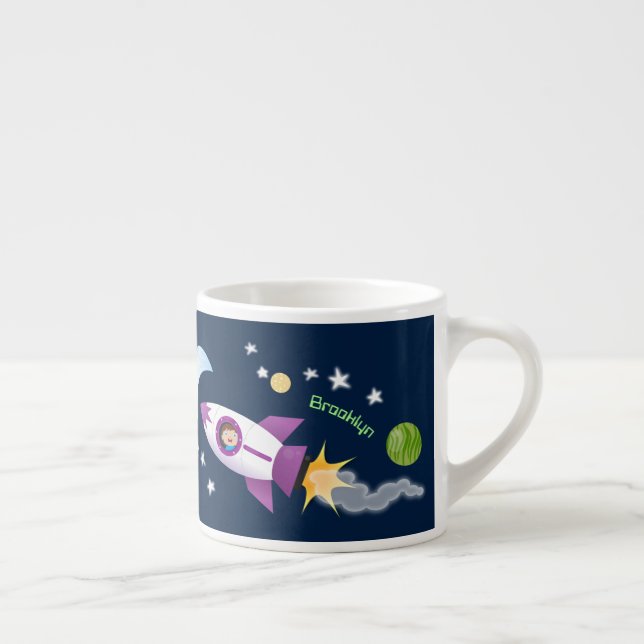 Niedliches Raketenschiff zur Darstellung des Carto Espressotasse (Rechts)
