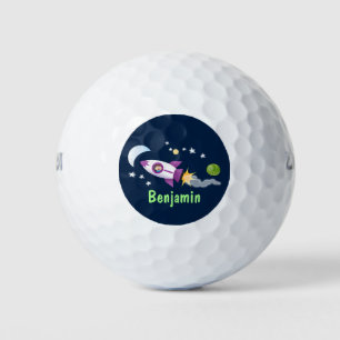 Niedliches Raketenschiff zur Darstellung des Carto Golfball