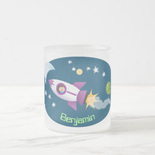 Niedliches Raketenschiff zur Darstellung des Carto Mattglastasse