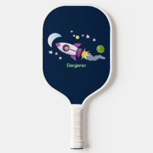 Niedliches Raketenschiff zur Darstellung des Carto Pickleball Schläger