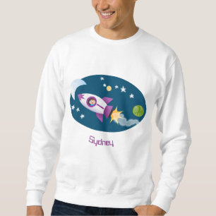 Niedliches Raketenschiff zur Darstellung des Carto Sweatshirt