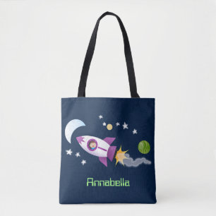 Niedliches Raketenschiff zur Darstellung des Carto Tasche