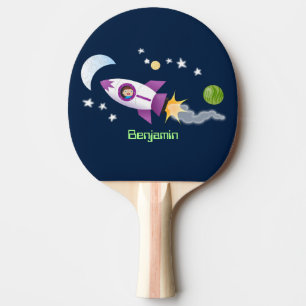 Niedliches Raketenschiff zur Darstellung des Carto Tischtennis Schläger