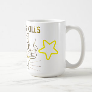 Niedliches Rauchen tötet sonniges Anti-Raucher-Des Kaffeetasse
