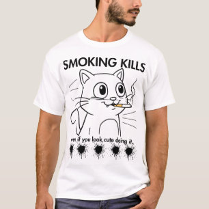 Niedliches Rauchen tötet sonniges Anti-Raucher-Des T-Shirt