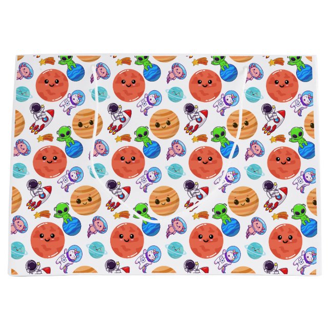 Niedliches Raummuster - Geschenktasche Große Geschenktüte (Vorderseite)