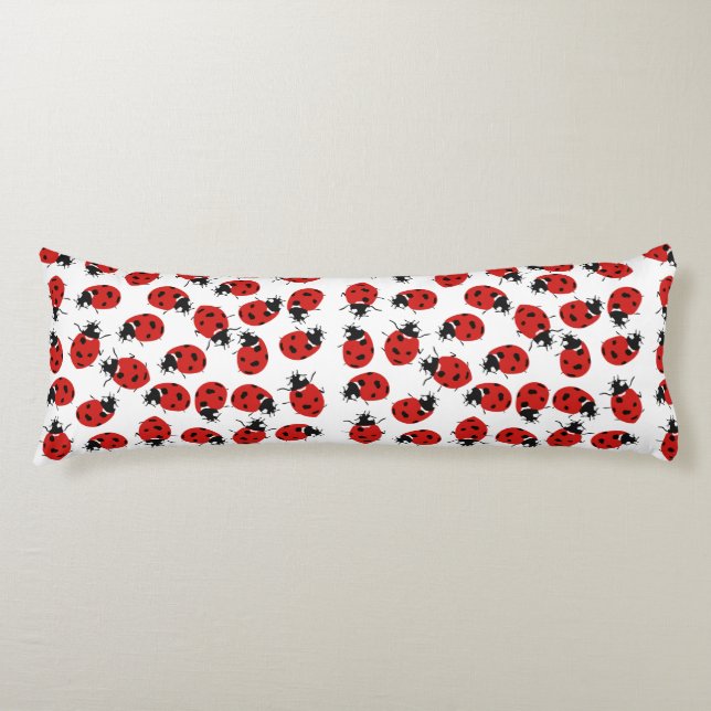 Niedliches Red & Black Ladybug Muster Seitenschläferkissen (Vorderseite)