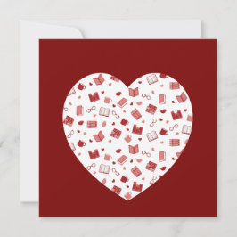 Niedliches Red Book and Reading Patches Einladung