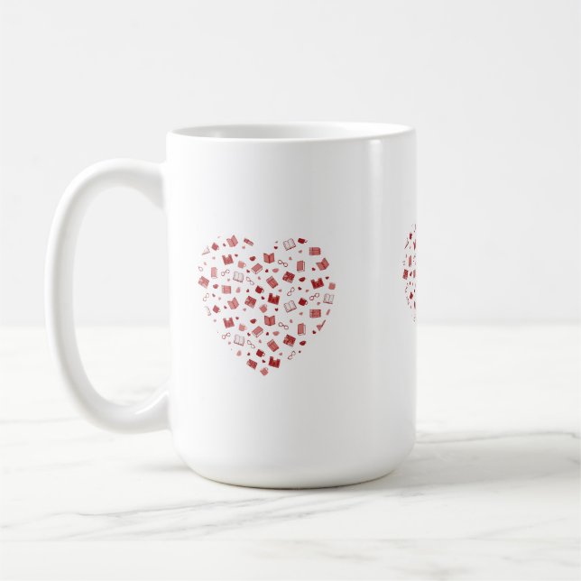 Niedliches Red Book and Reading Patches Kaffeetasse (Links)