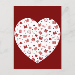 Niedliches Red Book and Reading Patches Postkarte