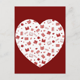 Niedliches Red Book and Reading Patches Postkarte