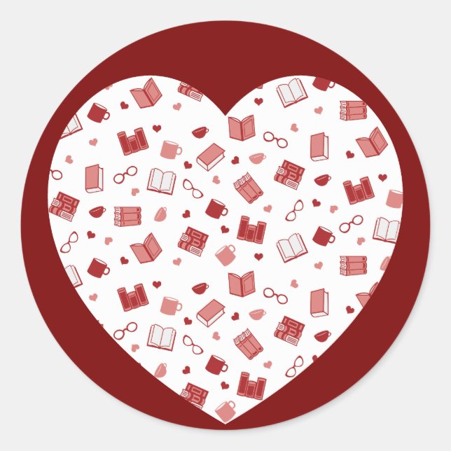 Niedliches Red Book and Reading Patches Runder Aufkleber (Vorderseite)