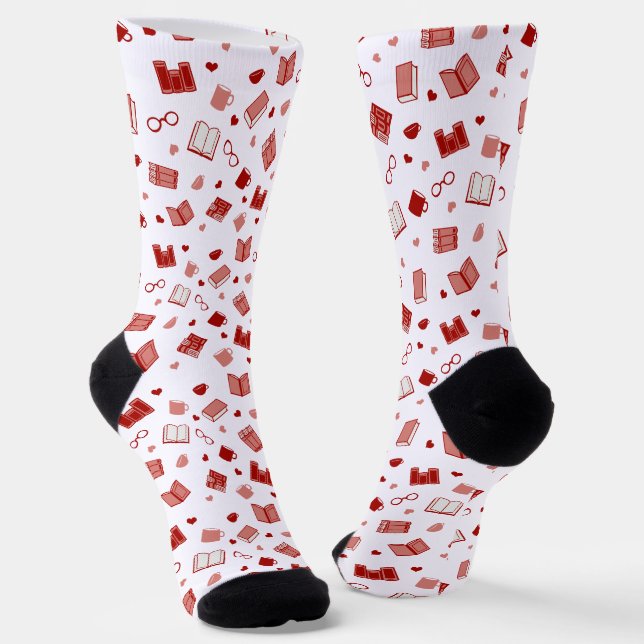 Niedliches Red Book and Reading Pattern Socken (Gewinkelt)