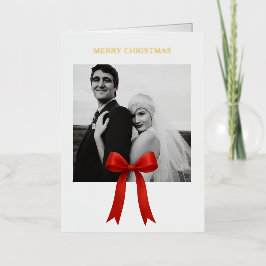 Niedliches Red Bow Foto Frohe Weihnachten