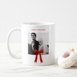 Niedliches Red Bow Foto Frohe Weihnachten Kaffeetasse