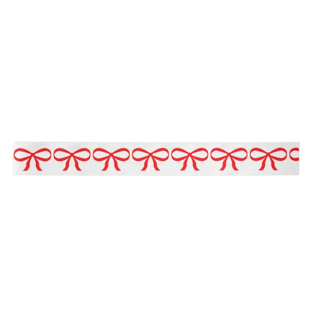 Niedliches Red Bow Wrapping Paper Satinband (Vorderseite)
