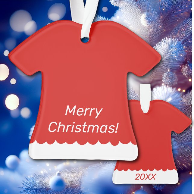 Niedliches Red Dress Ornament für die ersten Weihn (Von Creator hochgeladen)