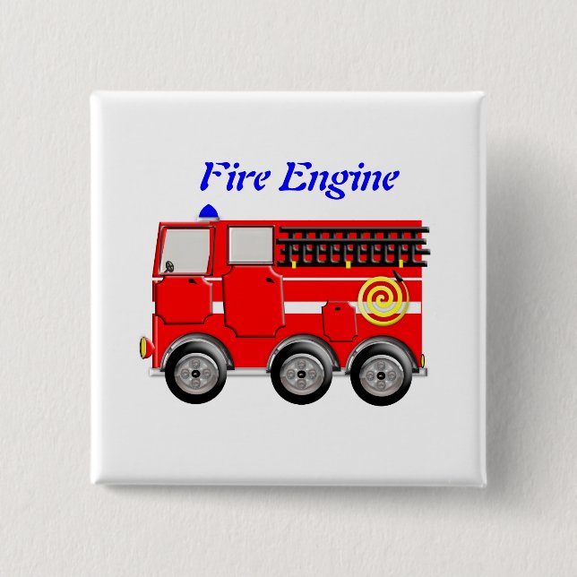 Niedliches Red Fire Motor Boys Button Abzeichen (Vorderseite)