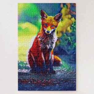 Niedliches Red Fox Portrait Malerei