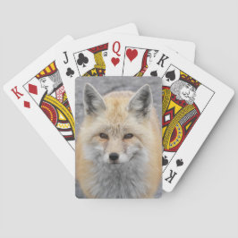 Niedliches Red Fox Wildlife Foto Spielkarten