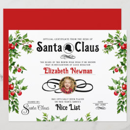 Niedliches Red Green Naughty Nice List Foto Zertif