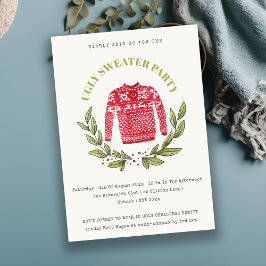 Niedliches Red Green Ugly Sweater Weihnachtsfest P Feiertagskarte