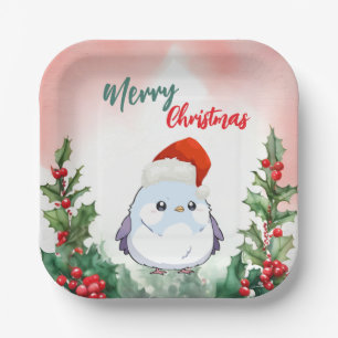 Niedliches Red MerChristmas Bird Weihnachtsfest We Pappteller